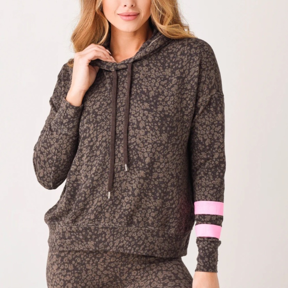 Sundry Stripe Floral Hoodie